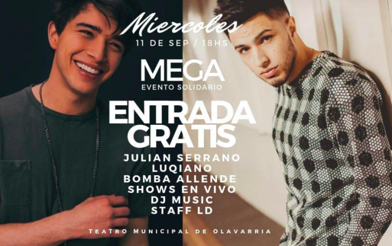 Julin Serrano y Luqiano juntos en un show solidario